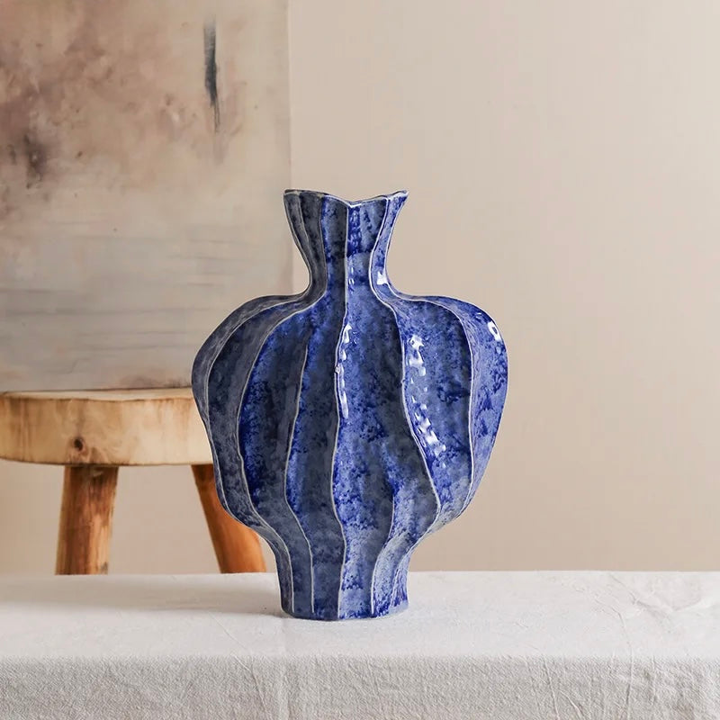 Abstract Marine Porcelain Vase
