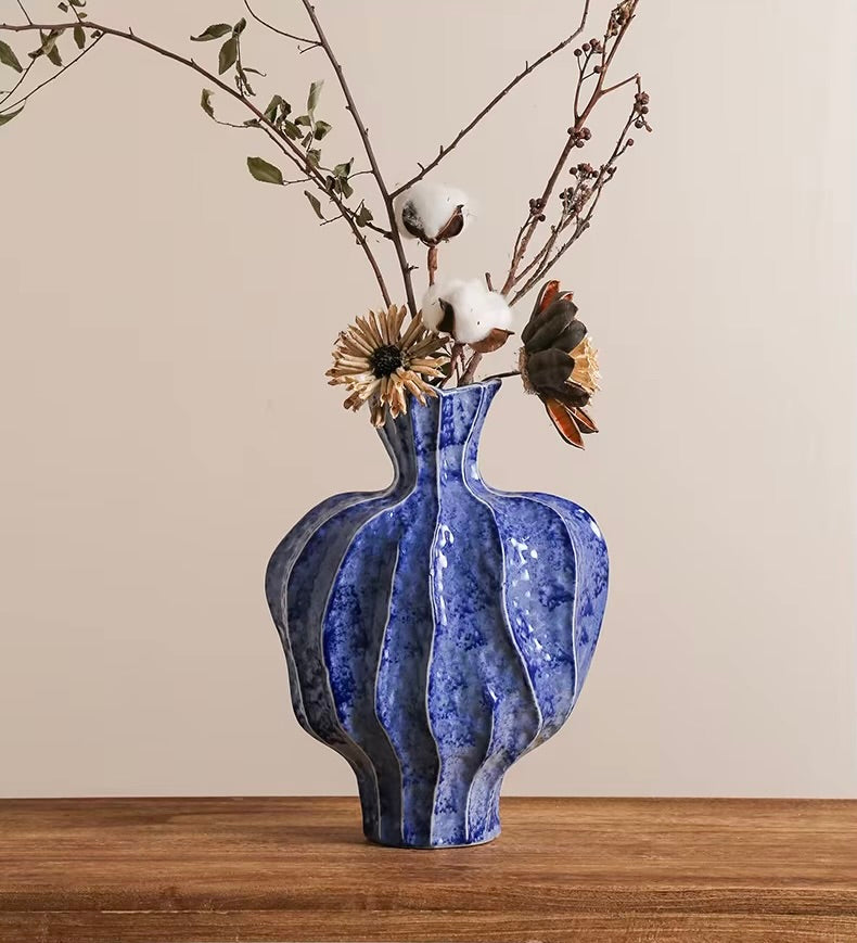 Abstract Marine Porcelain Vase