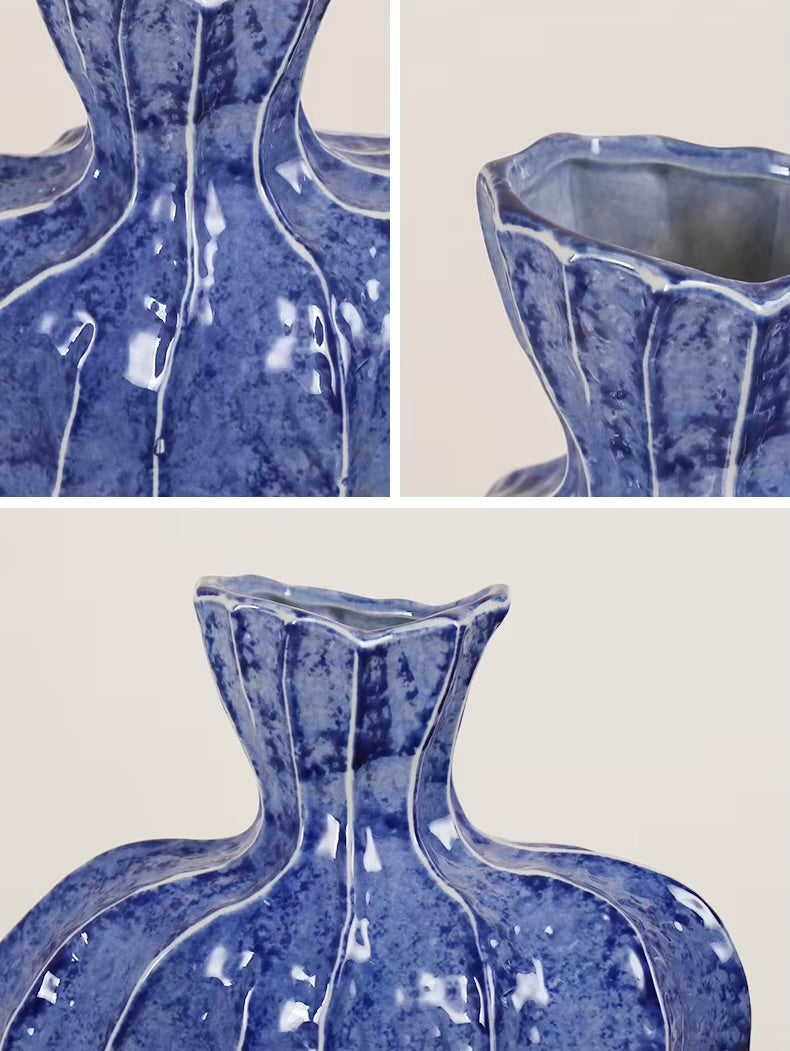 Abstract Marine Porcelain Vase