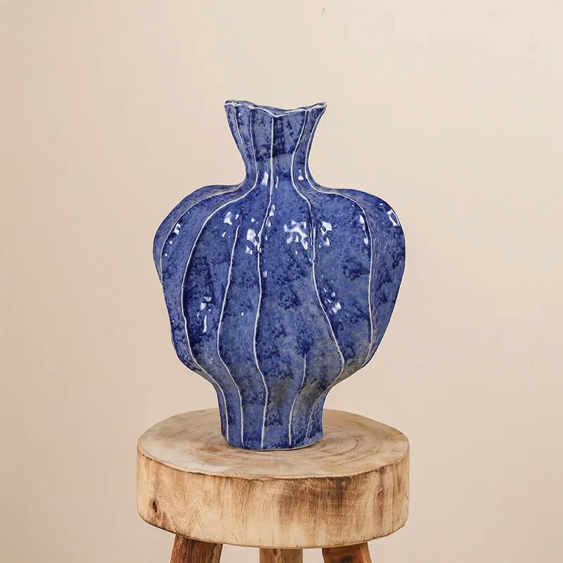 Abstract Marine Porcelain Vase