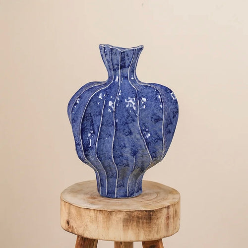 Abstract Marine Porcelain Vase