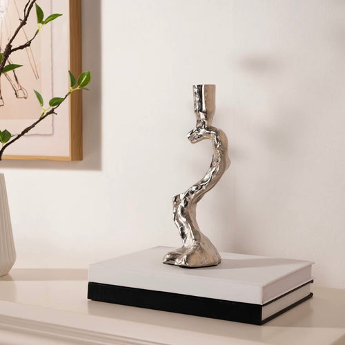 Branched Silver Resin Candle Holder