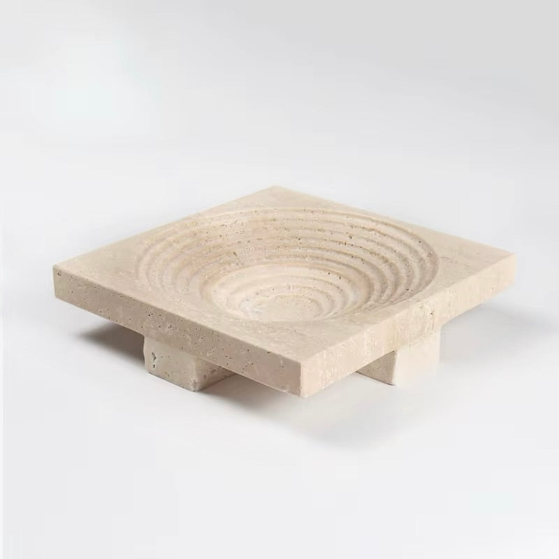 Wabi-Sabi Travertine Display Tray