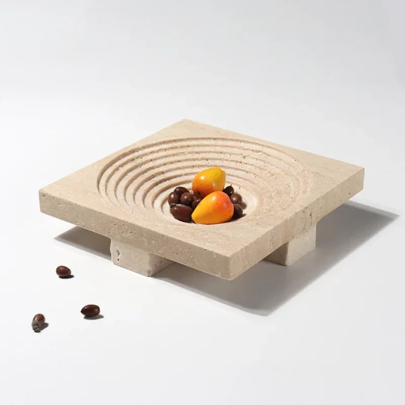 Wabi-Sabi Travertine Display Tray