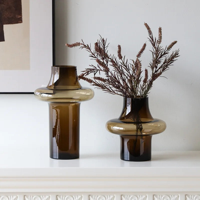 Mid-Century Chocolate Glass Vase