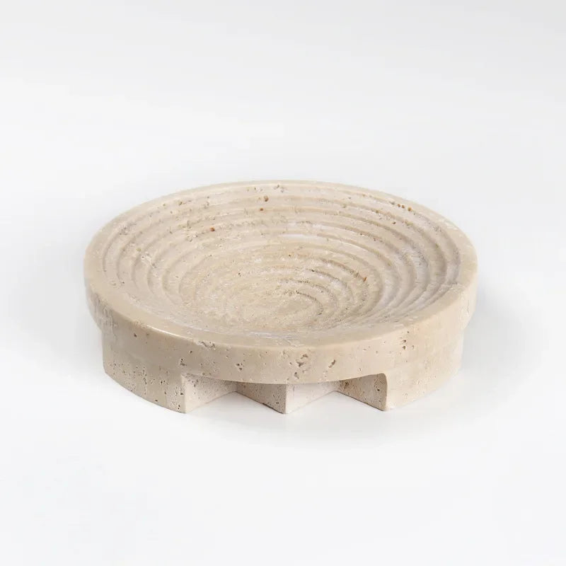 Wabi-Sabi Travertine Display Tray